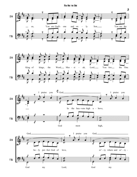 You Are the One - SATB standard notation