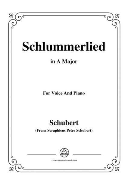 Schubert-Schlummerlied,in A Major,Op.24 No.2,for Voice and Piano image number null