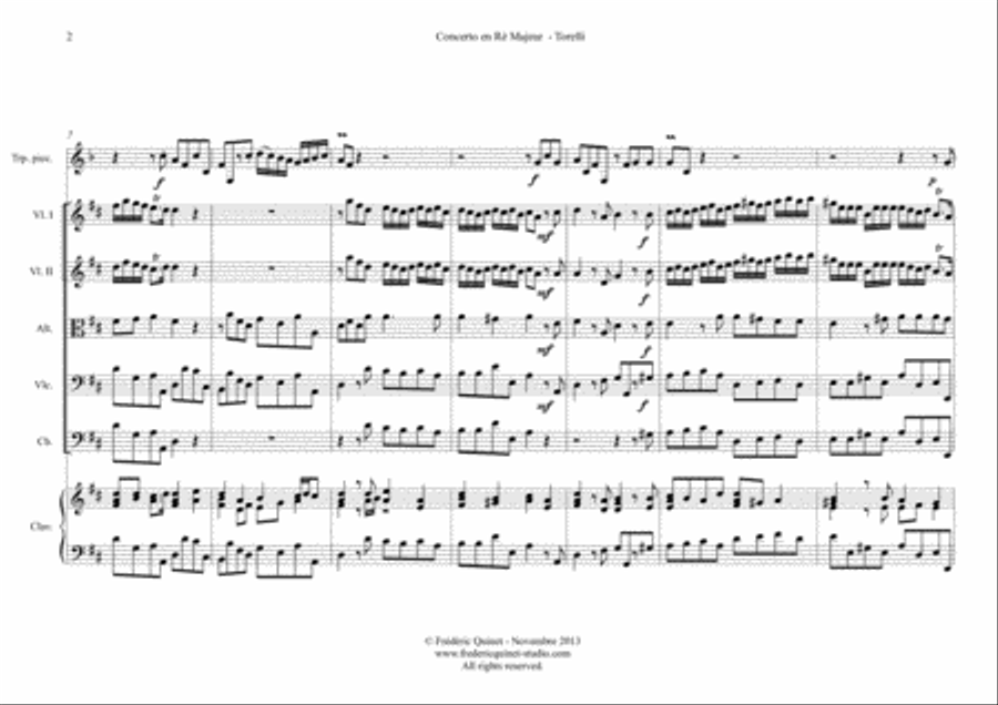Concerto in D for trumpet, strings & continuo Chamber Orchestra scores gallery preview page 5
