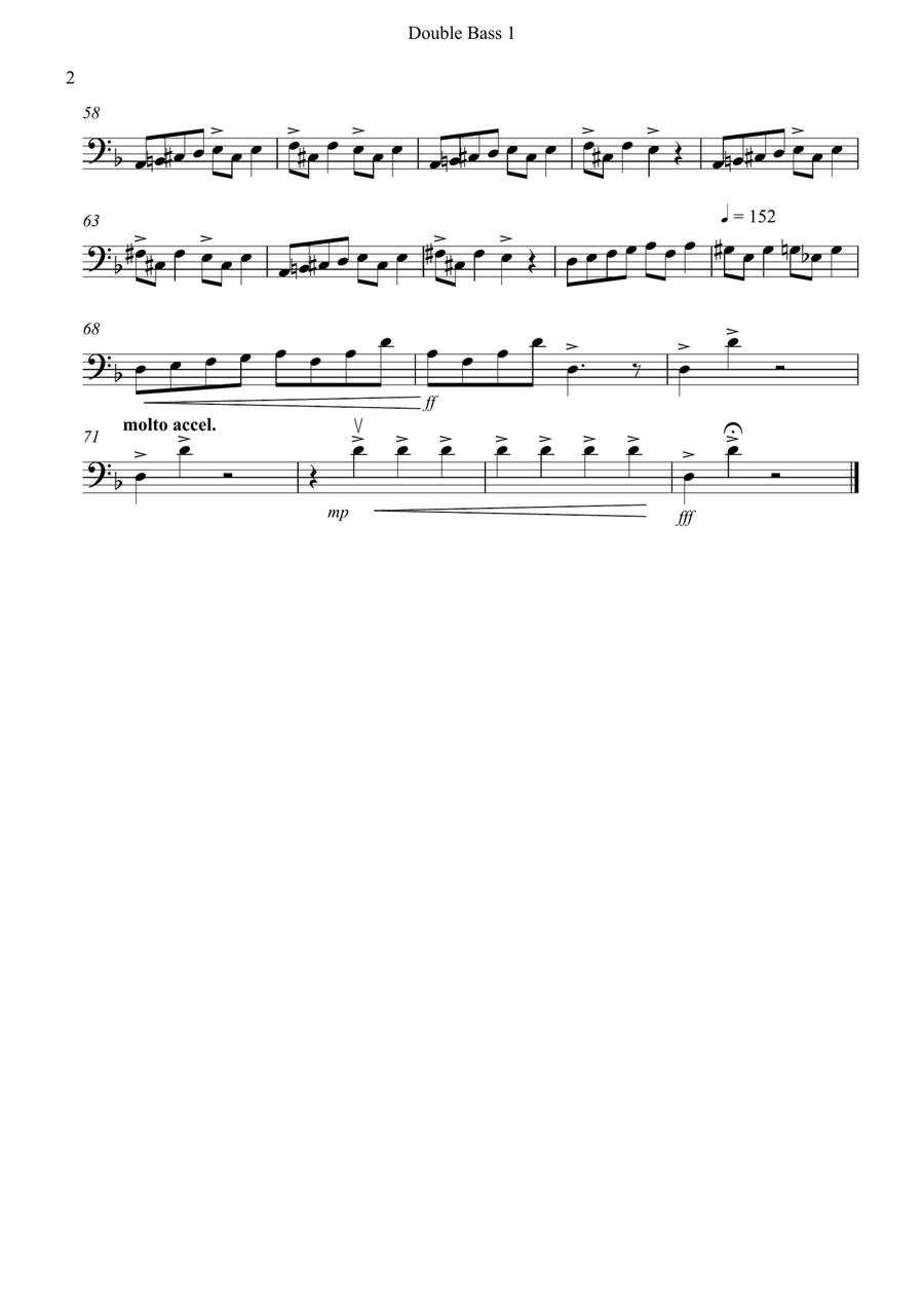 In the Hall of the Mountain King for Double Bass Quartet Double Bass scores gallery preview page 6