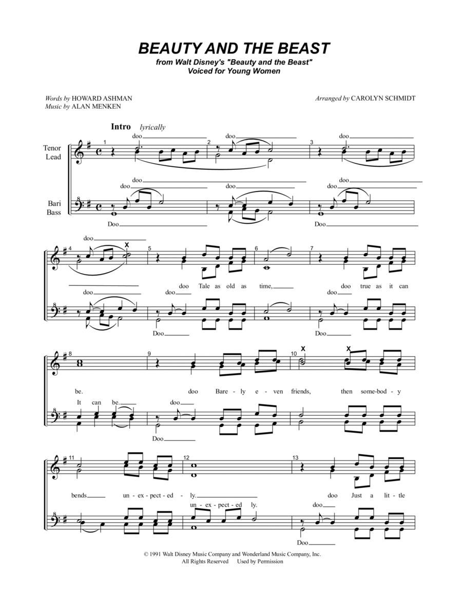 Beauty And The Beast SSAA scores gallery preview page 1