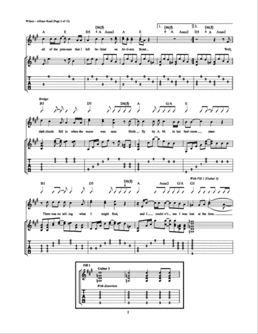 Allison Road Allison Road Electric Guitar scores gallery preview page 2