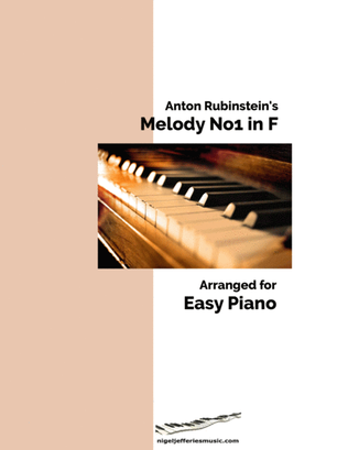 Book cover for Anton Rubinstein's Melody No1 in F arranged for easy piano
