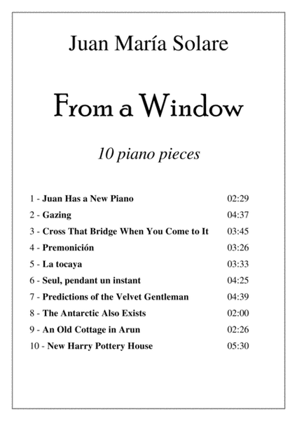 From a Window [10 piano pieces]