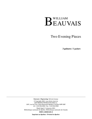 Book cover for Two Evening Pieces
