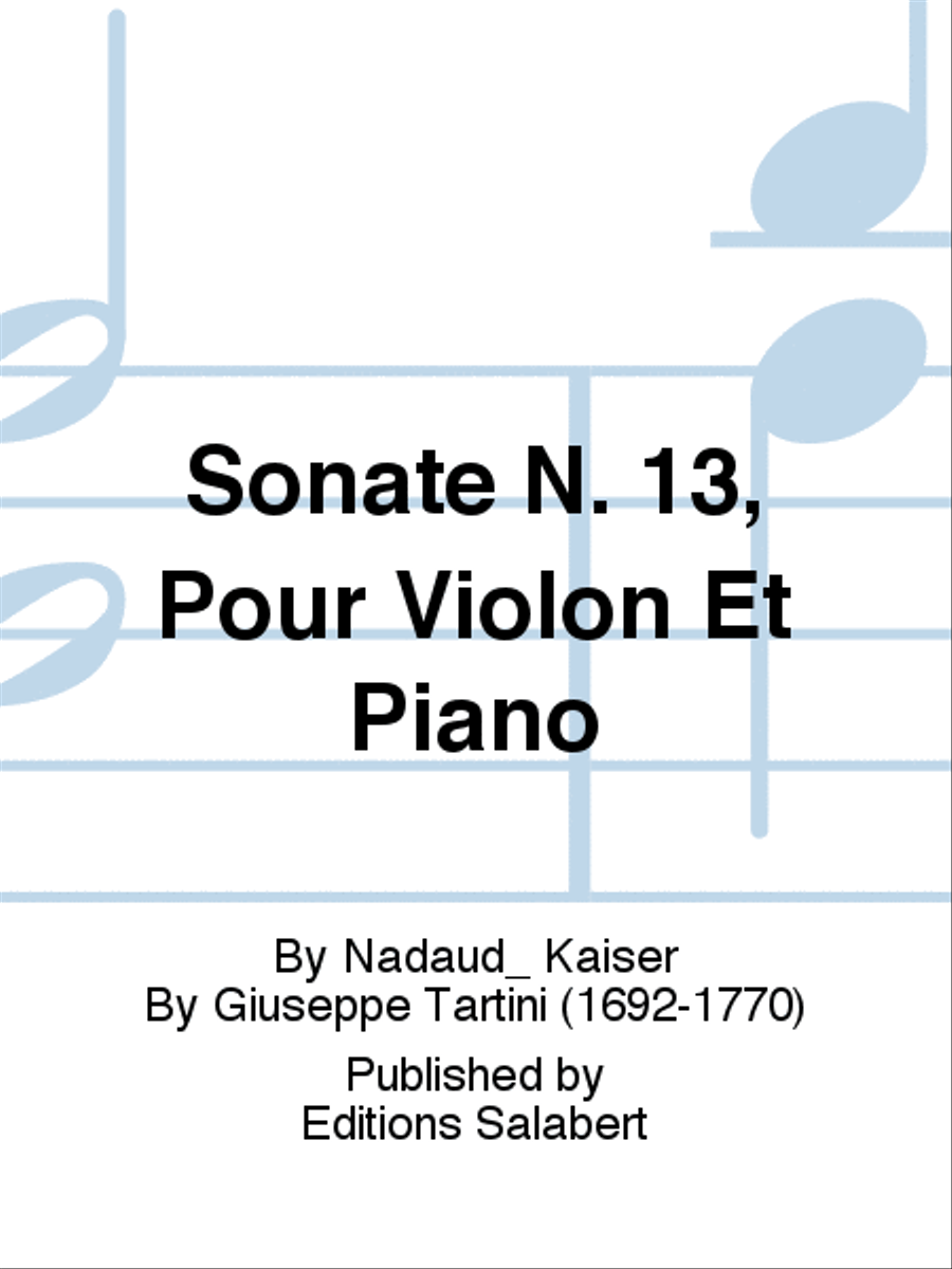 Sonate N. 13, Pour Violon Et Piano Violin Solo scores gallery preview page 1