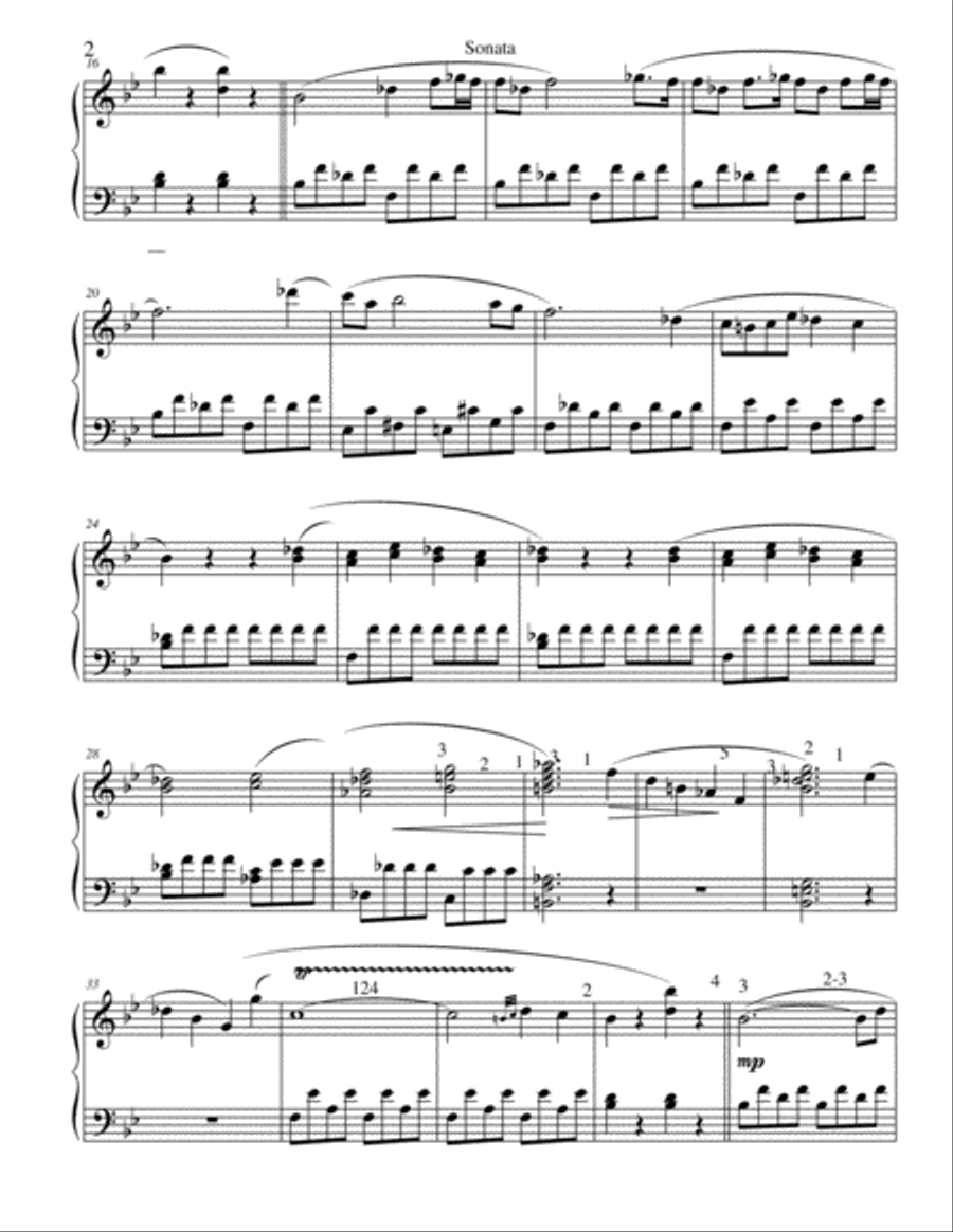 Sonata in B Flat For piano Piano Solo scores gallery preview page 3