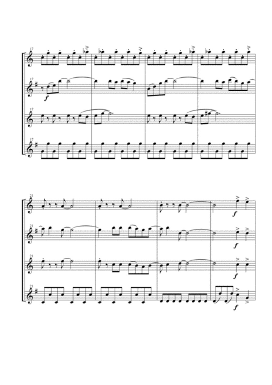 Mamma Mia Woodwind Quartet scores gallery preview page 3