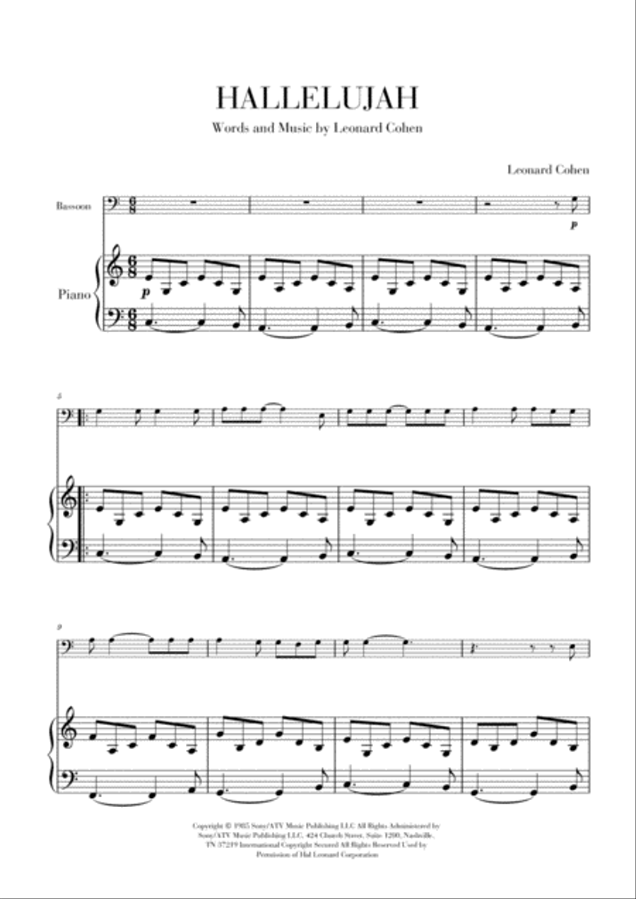 Hallelujah Woodwind Duet scores gallery preview page 1