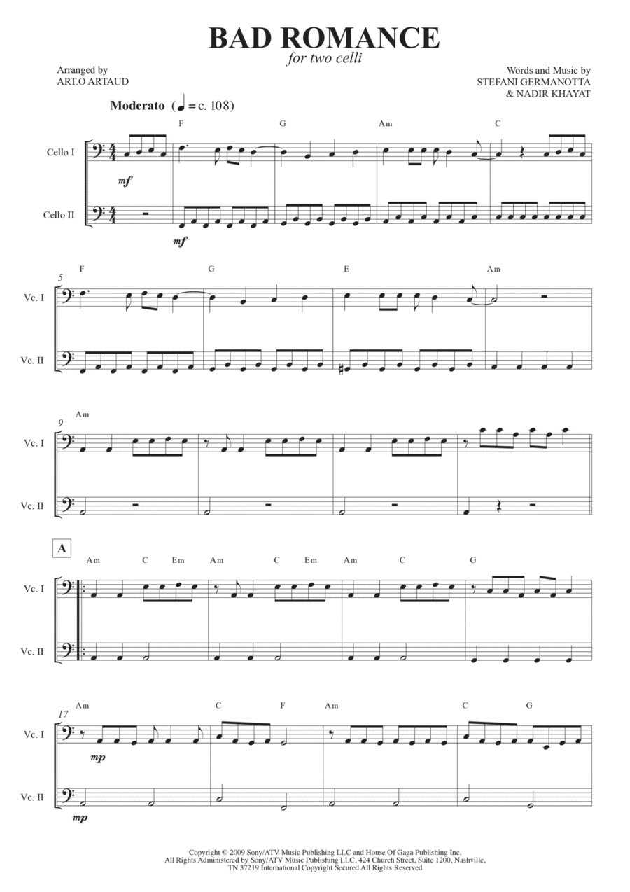 Bad Romance Bad Romance Easy Piano scores gallery preview page 1