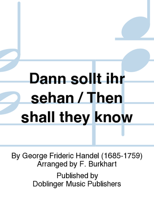Book cover for Dann sollt ihr seh'n / Then shall they know