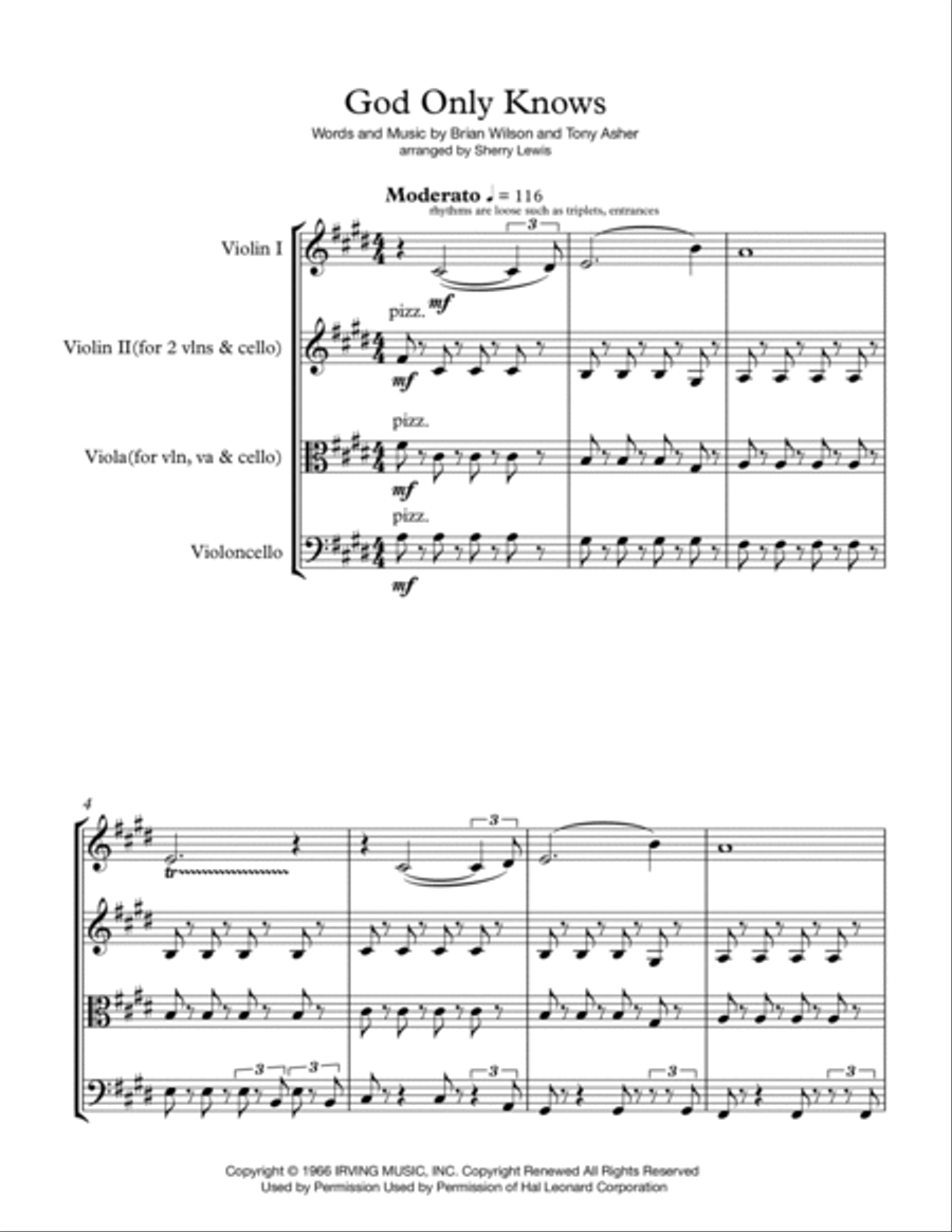 God Only Knows String Trio scores gallery preview page 4