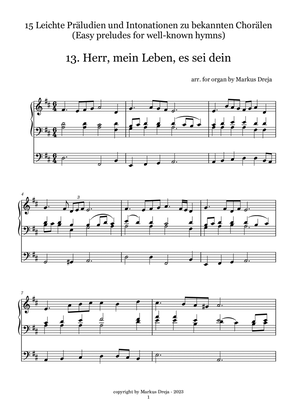 Easy Organ Preludes - leichte Orgelpräludien | Herr, mein Leben, es sei dein - Take my life