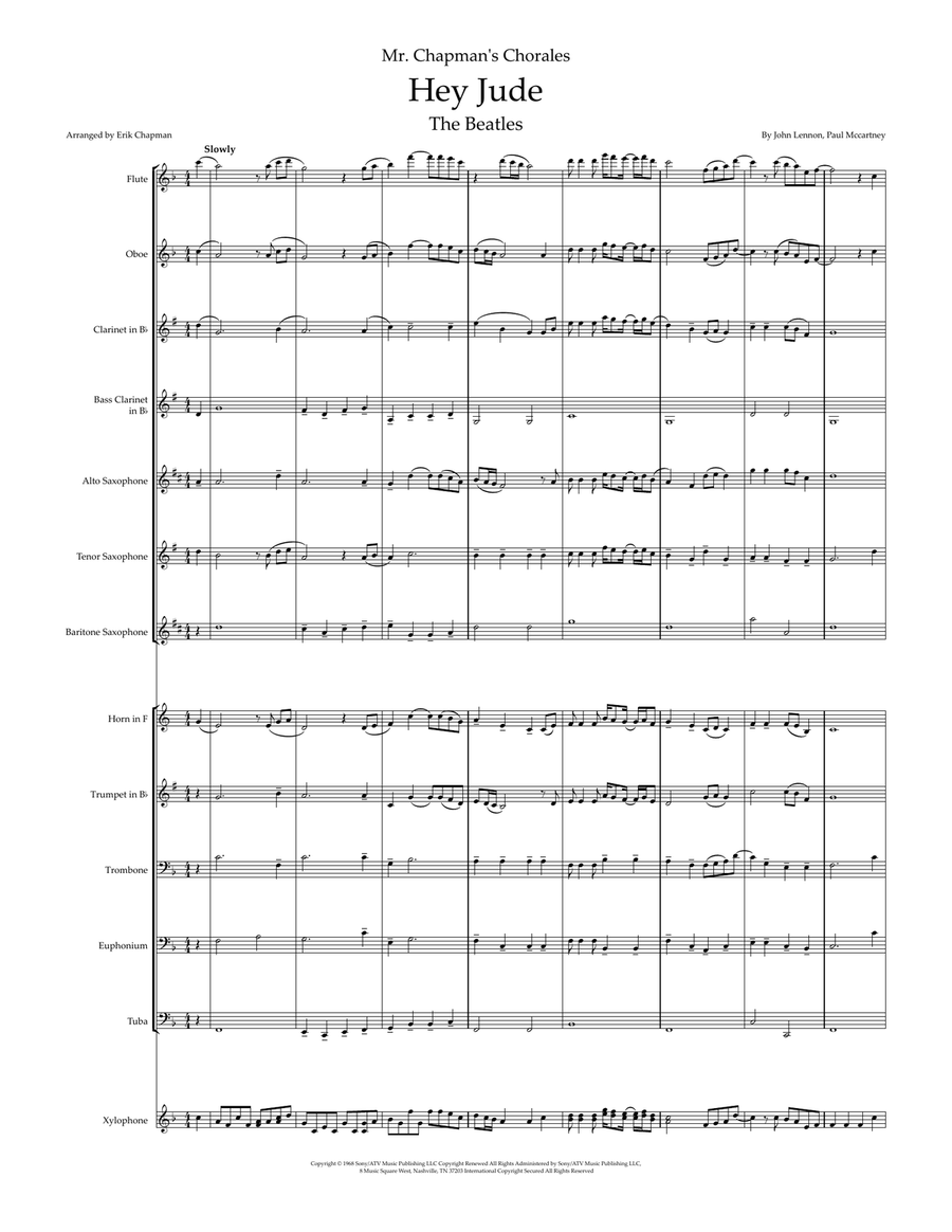 Hey Jude Large Ensemble scores gallery preview page 1