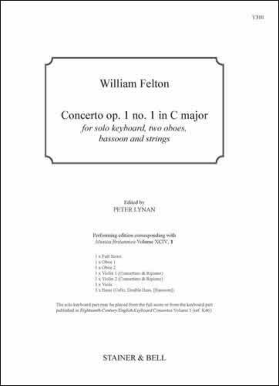 Concerto op.1 no.1 in C major. Sc & Pts