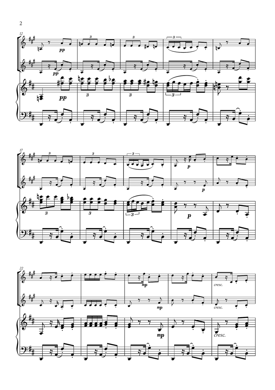 Georges Bizet - Habanera (from Carmen) (for French Horn Duet and Piano) Brass Duet scores gallery preview page 2