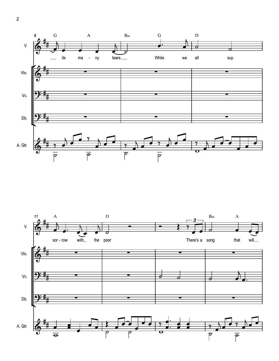 Hard Times Come Again No More (arr.) Small Ensemble scores gallery preview page 2