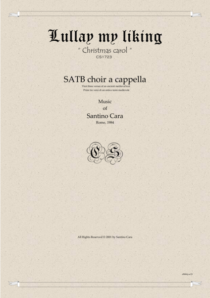 Lullay my liking - Christmas for SATB choir a cappella image number null