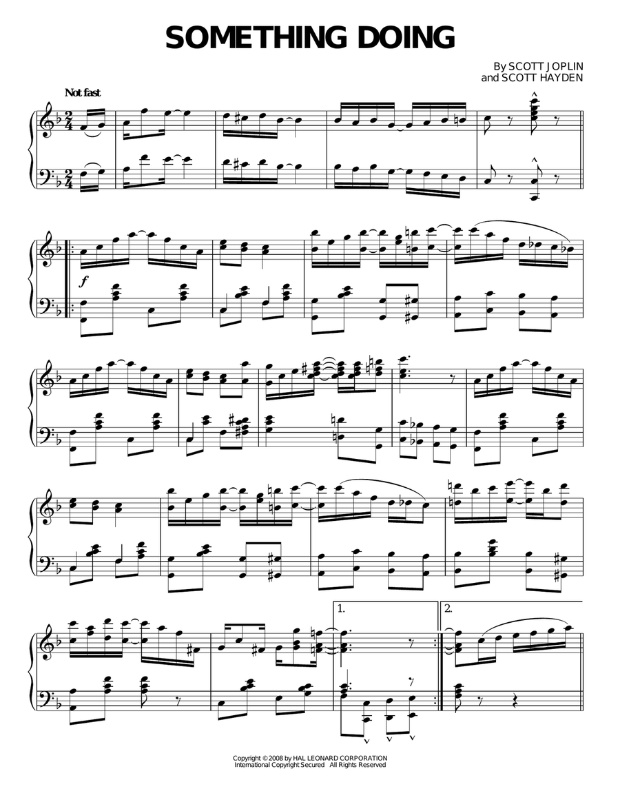 Something Doing Piano Solo scores gallery preview page 1
