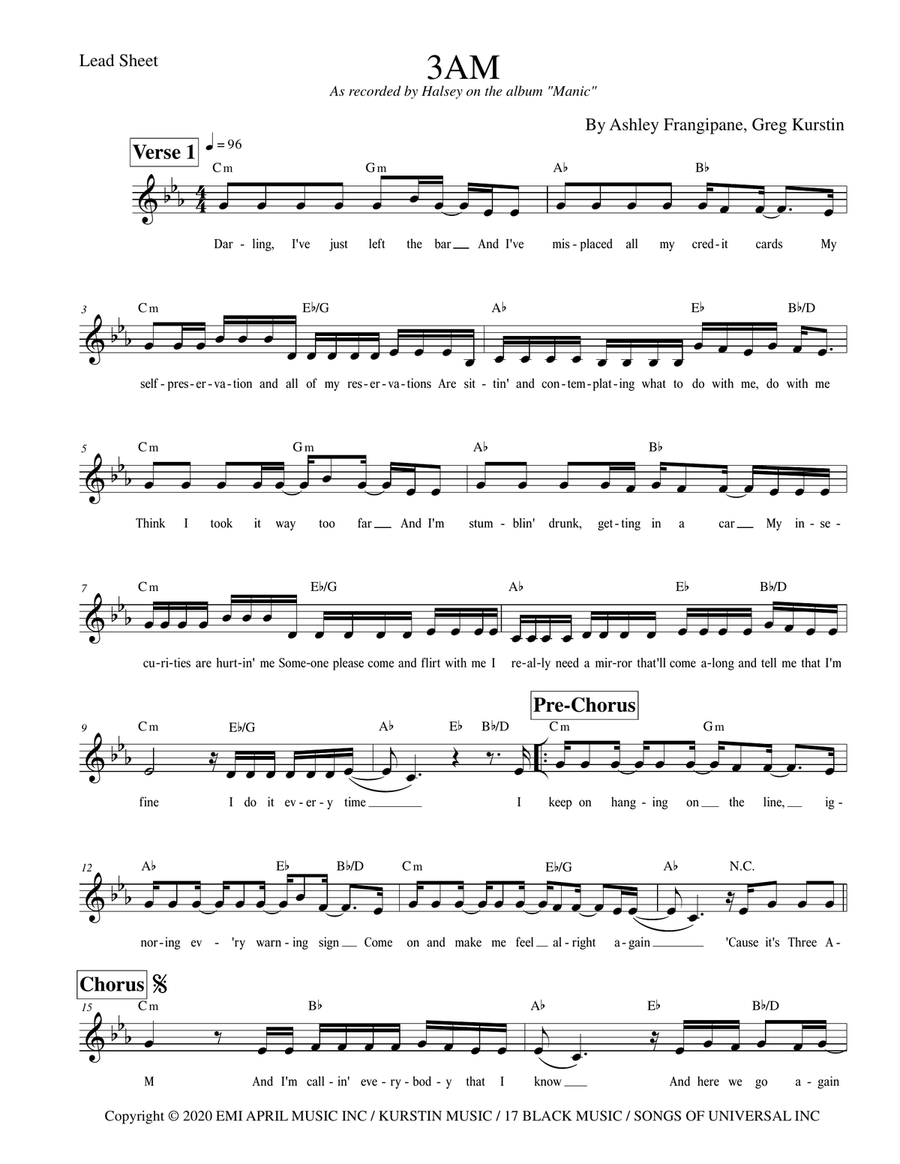 3am Piano scores gallery preview page 2