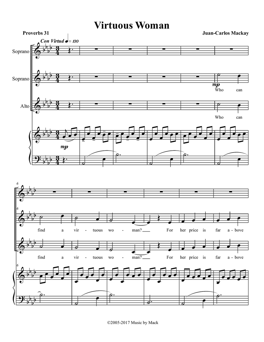 Virtuous Woman SSA scores gallery preview page 1