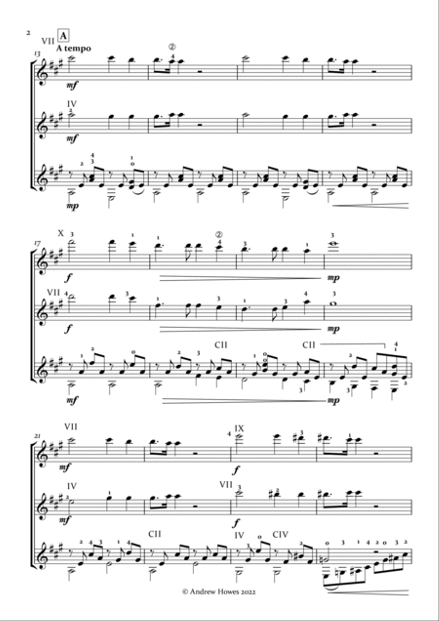 Panis Angelicus for classical guitar trio Guitar Ensemble scores gallery preview page 2