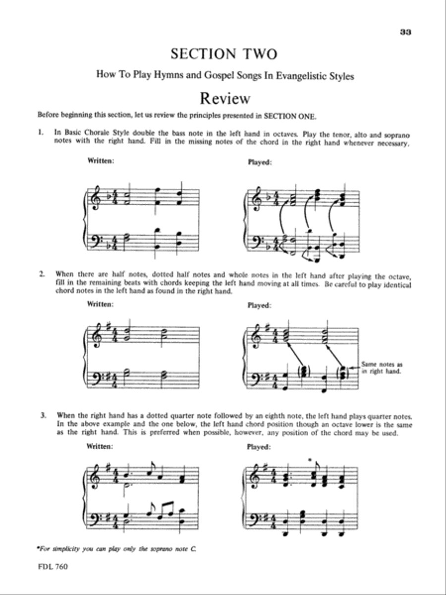 How To Play Hymns & Gospel Songs In Evangelistic Style Piano, Vocal, Guitar scores gallery preview page 5