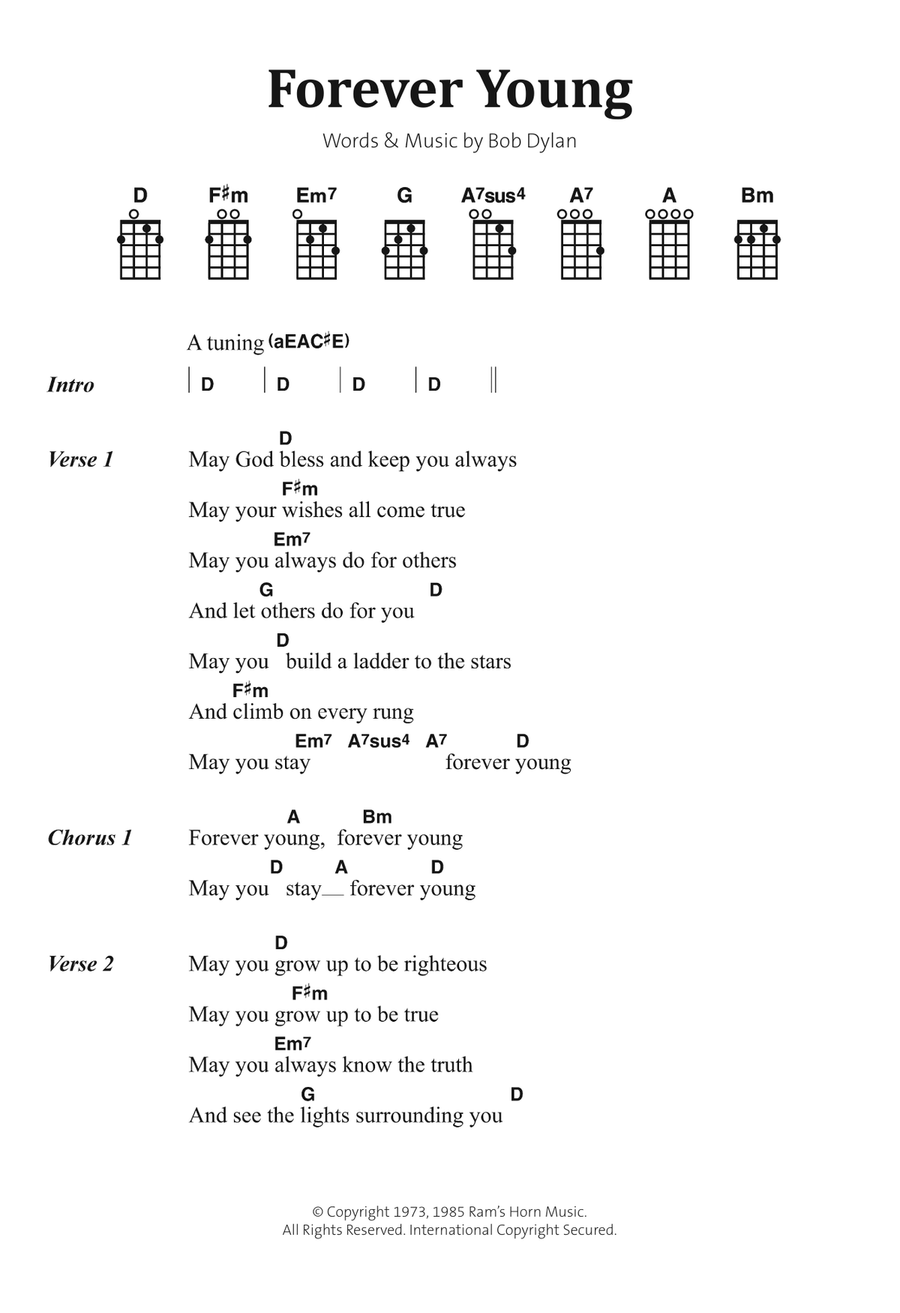 Forever Young Forever Young Piano, Vocal, Guitar scores gallery preview page 1