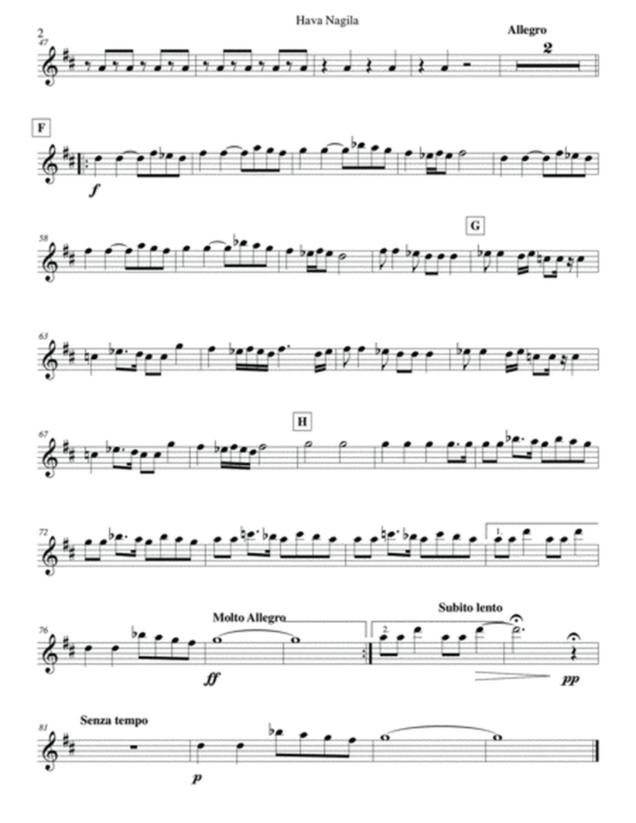 Hava Nagila for Clarinet Quartet image number null