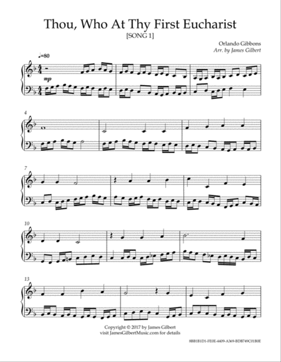 Thou, Who At Thy First Eucharist [SONG 1] Organ Solo scores gallery preview page 2
