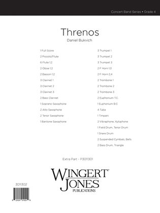 Book cover for Threnos - Full Score