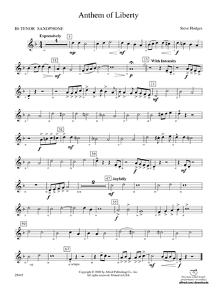 Anthem of Liberty: B-flat Tenor Saxophone