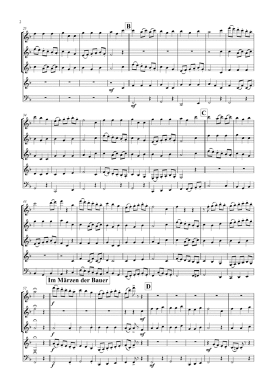Spring Songs - Frühlingslieder - Part 1 - German Folk Songs - Wind Quintet Spring Songs - Frühlingslieder - Part 1 - German Folk Songs - Wind Quintet Woodwind Quintet scores gallery preview page 2