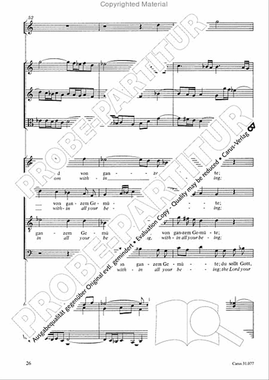 The Lord your God you shall now be loving (Du sollt Gott, deinen Herren, lieben) 4-Part scores gallery preview page 27