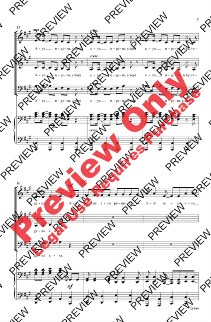 Aya Ngena Aya Ngena 3-Part scores gallery preview page 20