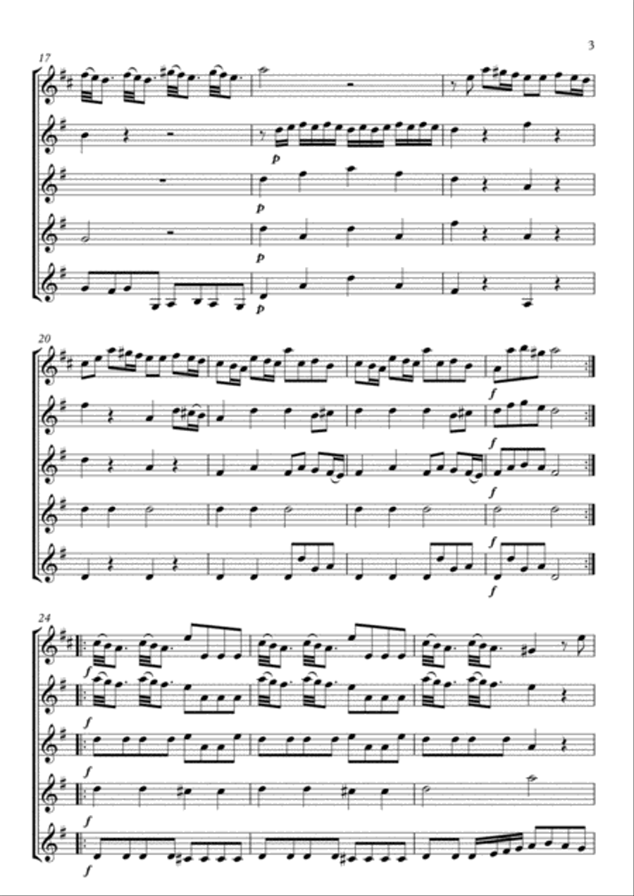 Concerto in D major RV93 A. Vivaldi (guitar ensemble) - Score Only Guitar Ensemble scores gallery preview page 3