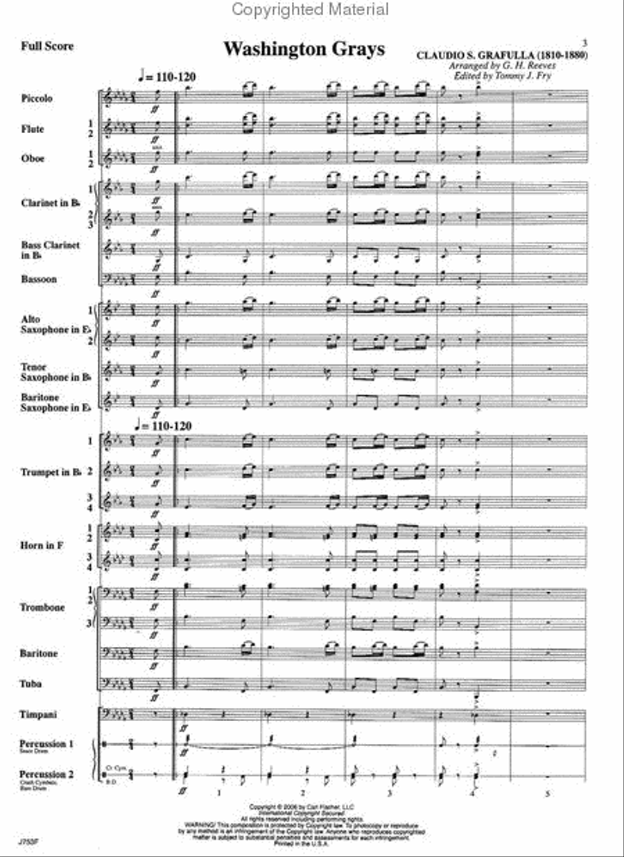 Washington Grays Concert Band scores gallery preview page 2