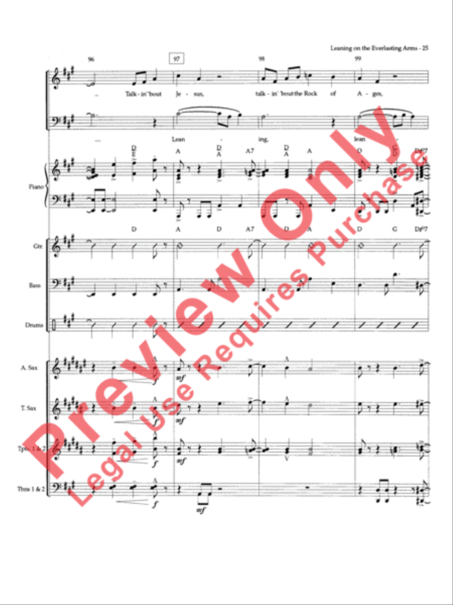 Leaning on the Everlasting Arms Choir scores gallery preview page 58