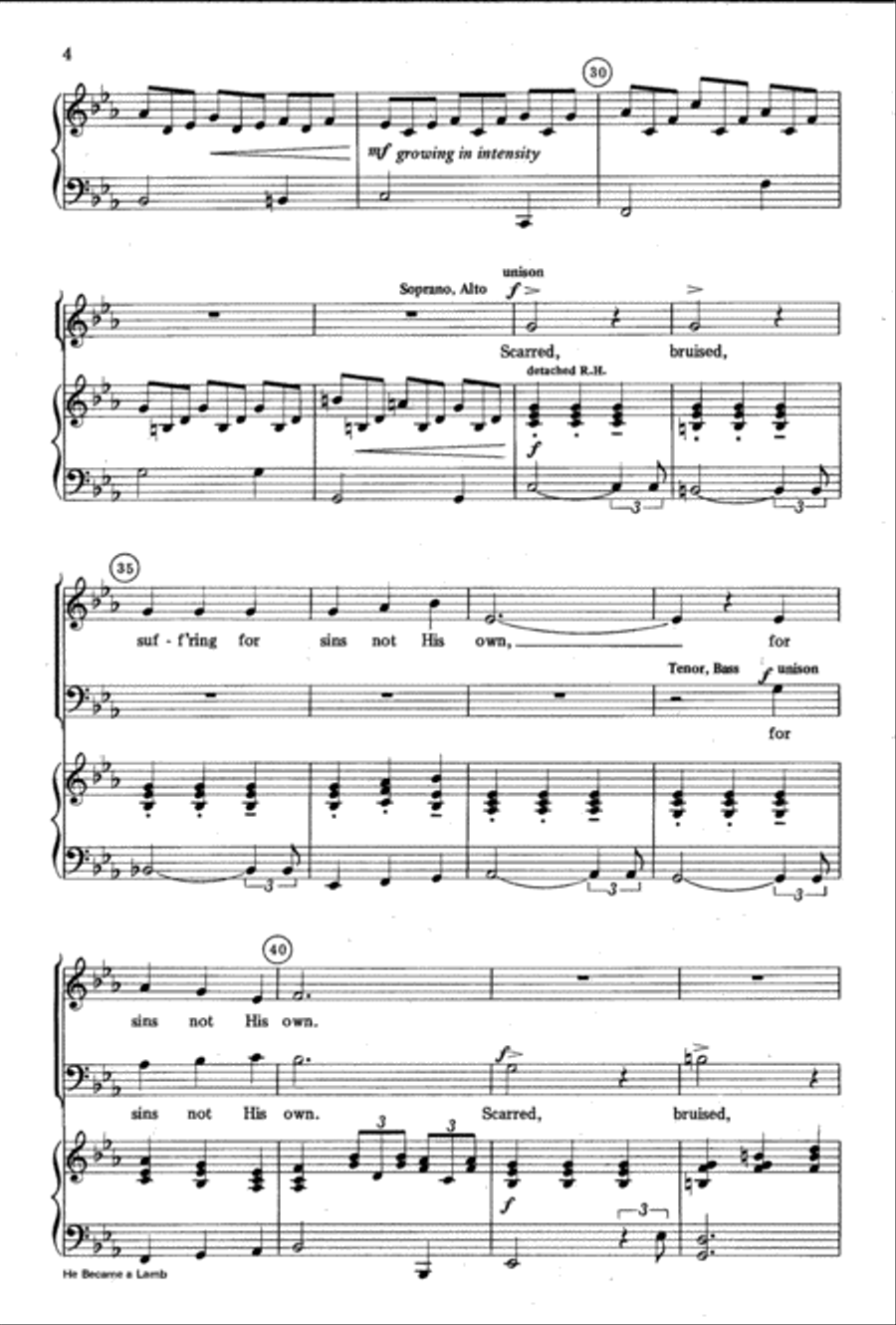 He Became a Lamb 4-Part scores gallery preview page 4