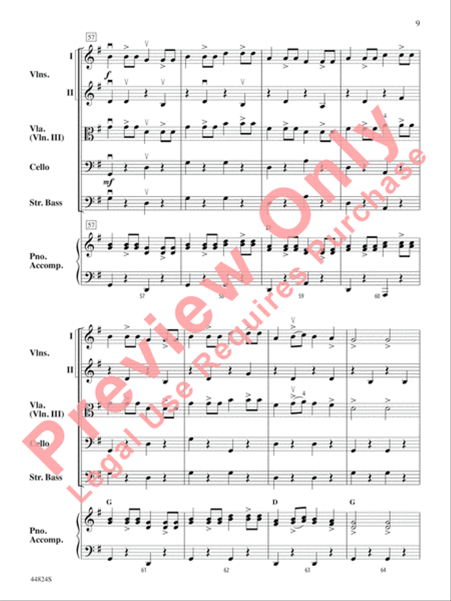 American Square Dance Set String Orchestra scores gallery preview page 10