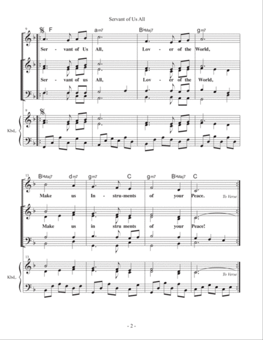 Servant of Us All, Lover of the World (The Prayer Attributed to Francis of Assisi) 4-Part scores gallery preview page 3