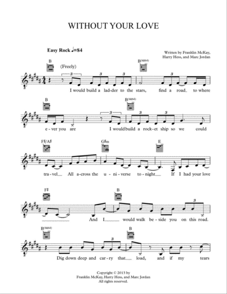 Without Your Love Without Your Love Voice scores gallery preview page 1