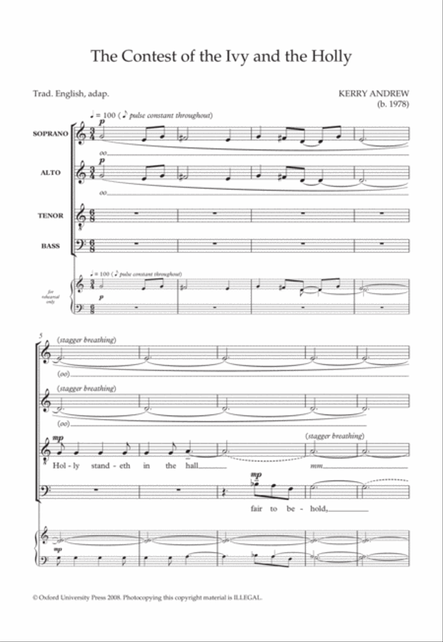 The Contest of the Ivy and the Holly 4-Part scores gallery preview page 1