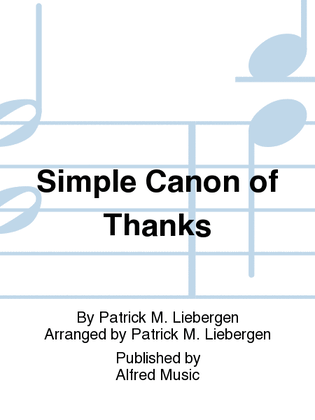 Book cover for Simple Canon of Thanks
