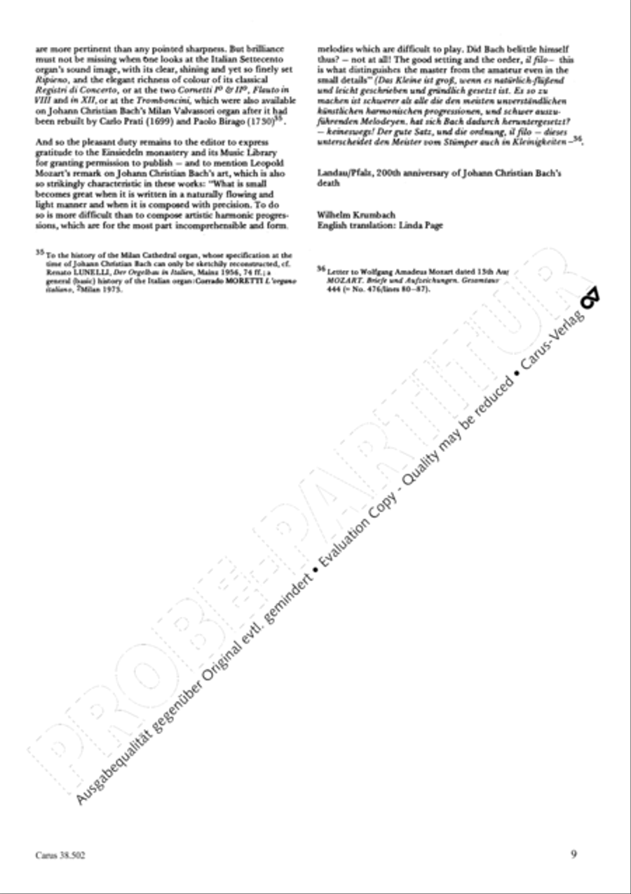 Organ Concerto in B flat major (Orgelkonzert in B) Violin scores gallery preview page 12