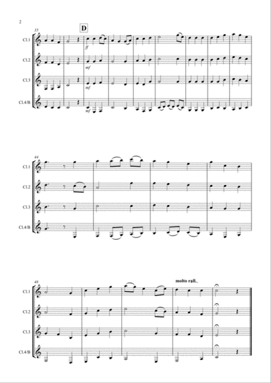 Be Thou My Vision for Clarinet Quartet Clarinet Quartet scores gallery preview page 2