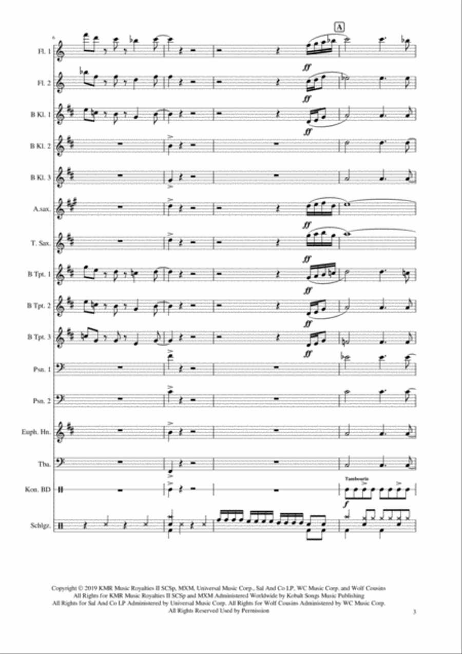 Blinding Lights Concert Band scores gallery preview page 3