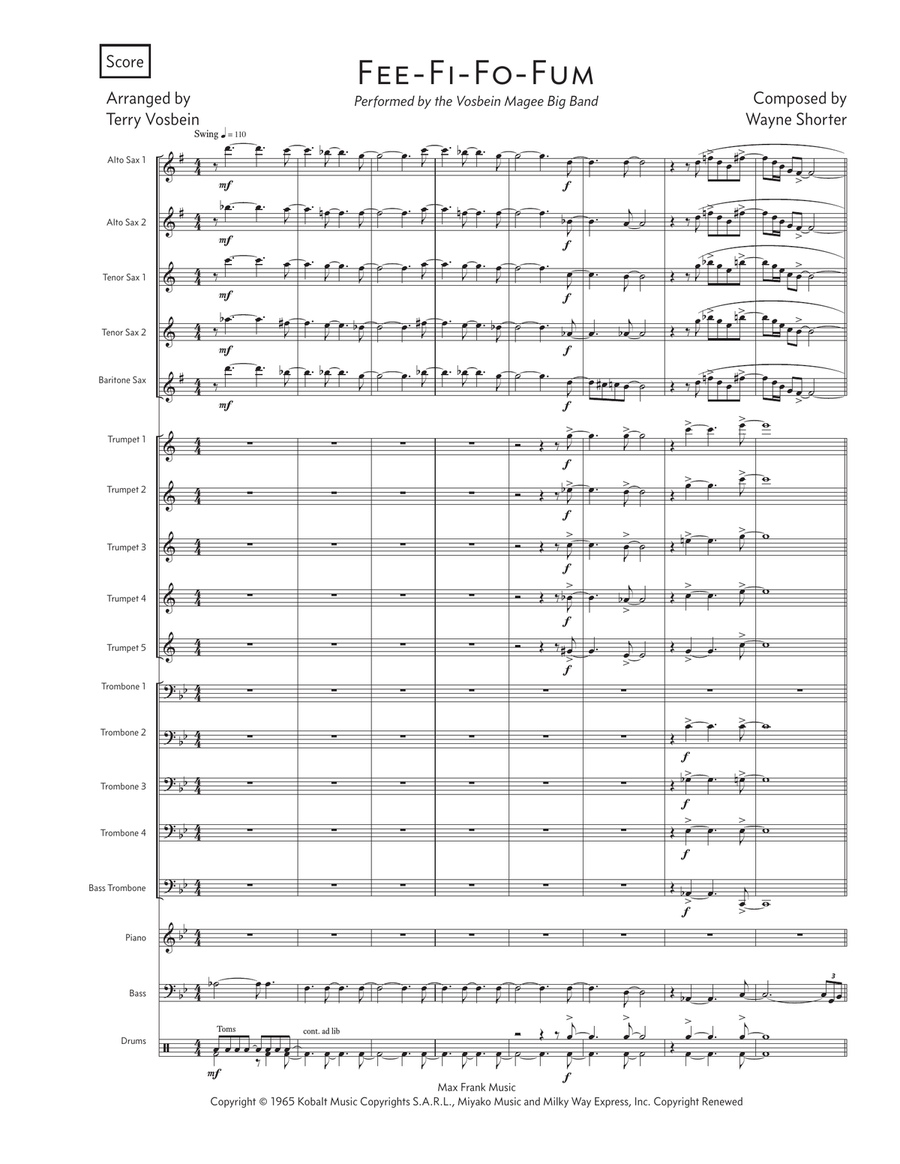 Fee-fi-fo-fum Jazz Ensemble scores gallery preview page 1