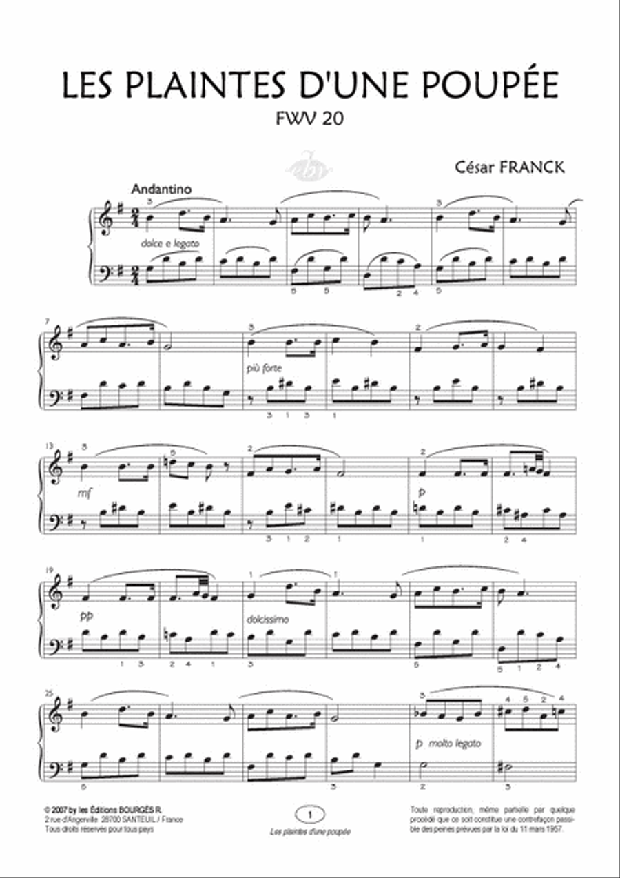 Les plaintes d'une poupée FWV 20 (Collection Anacrouse) Piano Solo scores gallery preview page 2