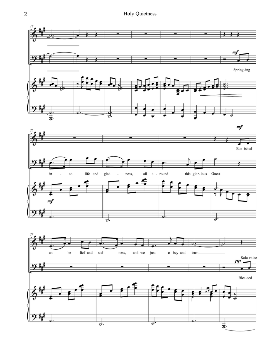 Holy Quietness 4-Part scores gallery preview page 2